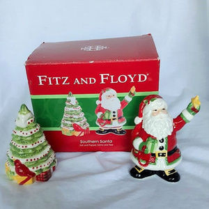 Fitz & Floyd Southern Santa Salt Pepper Shakers